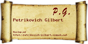 Petrikovich Gilbert névjegykártya